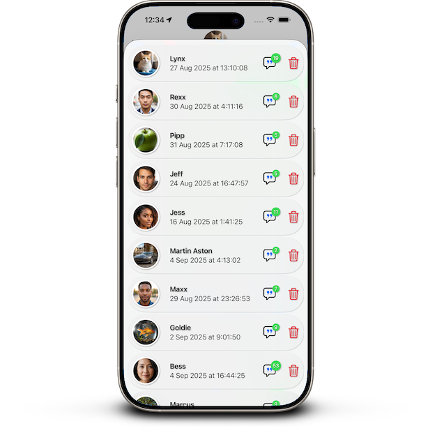 Image of list of conversations